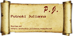 Putnoki Julianna névjegykártya